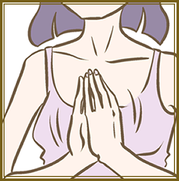 手ひらをこすり温める