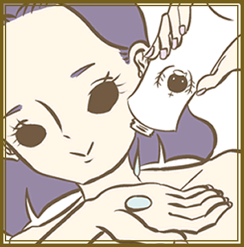 化粧水100円玉手のひらにとる