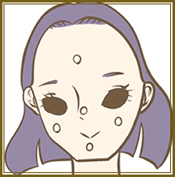 顔の5ヵ所にポイントでクリームをのせる