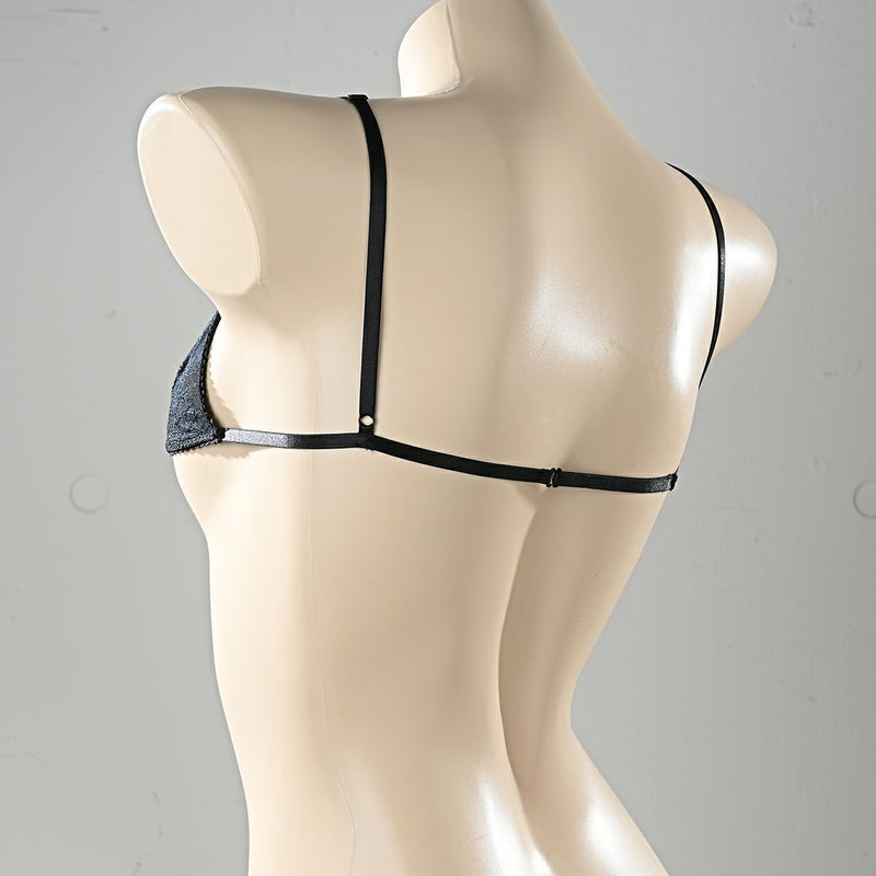 ドルチェシリーズノンワイヤーレースリボンブラ〈黒〉