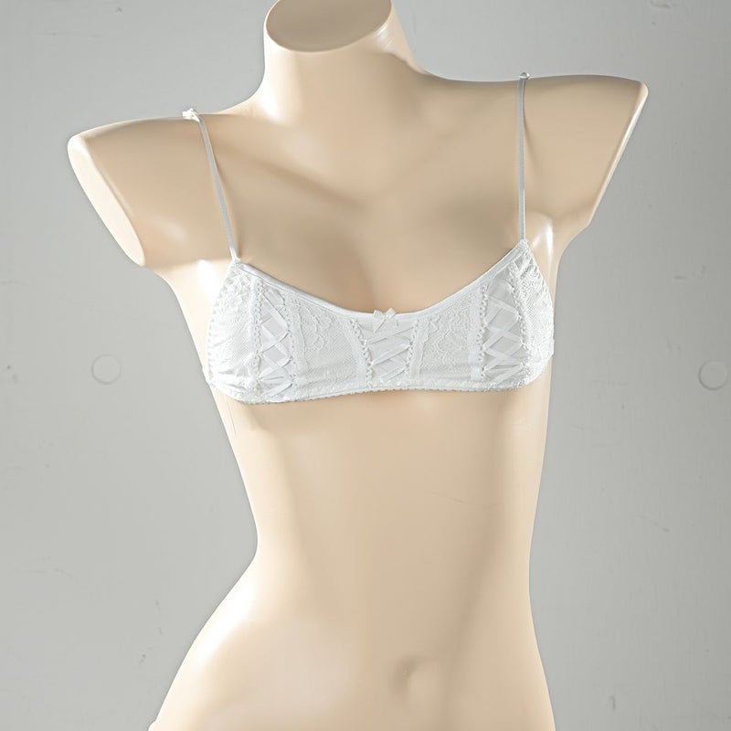 ドルチェシリーズ スポーティ ロリータレース リボンブラ〈白〉