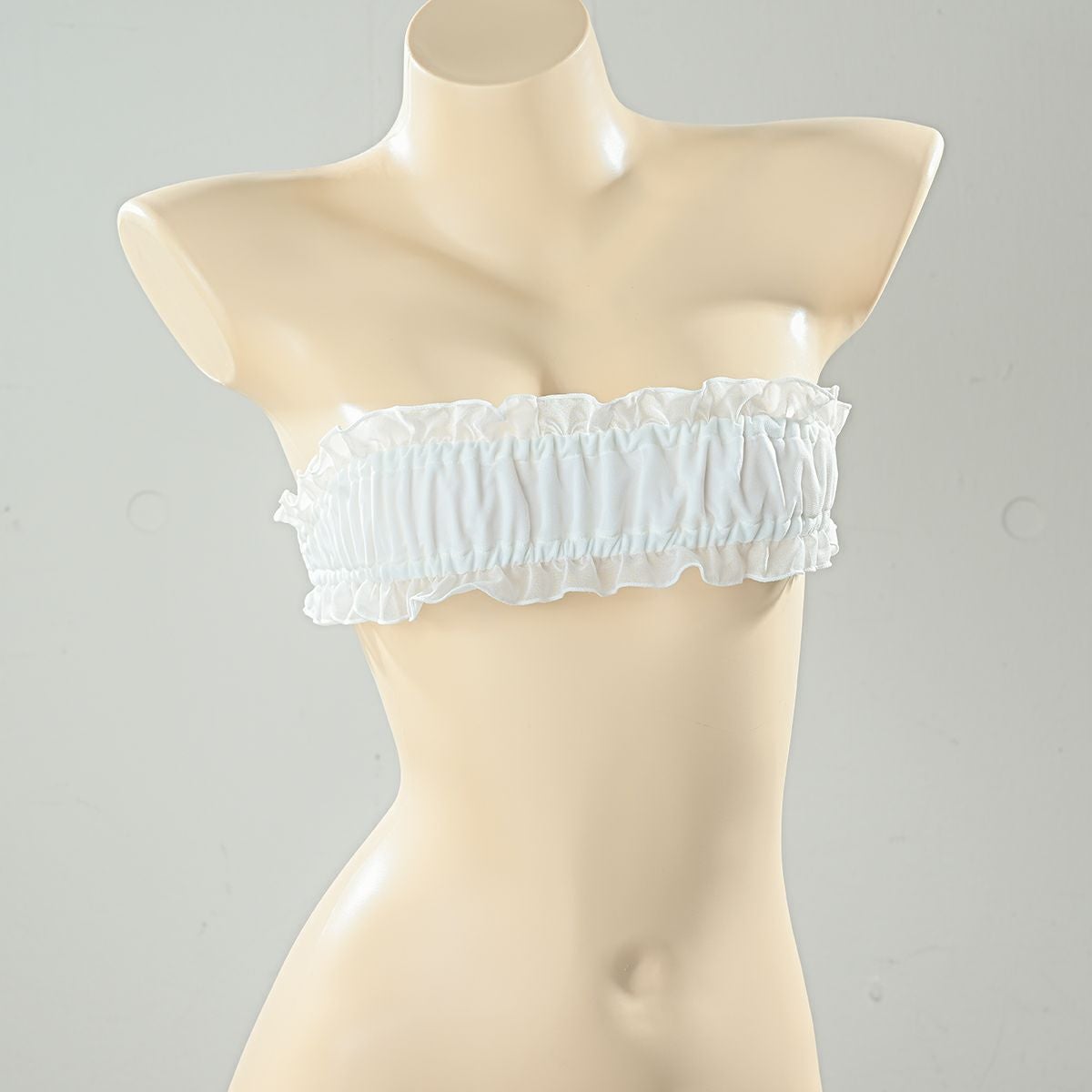 ナローシフォン チューブトップブラ〈白〉