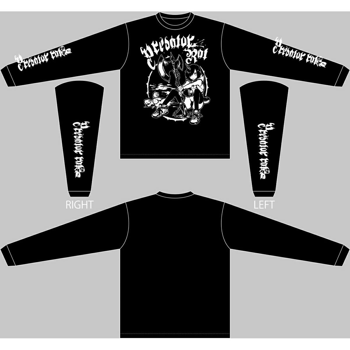 magodesu×PredatorRat イッカクカワウソ少女ロングスリーブT〈メンズM〉