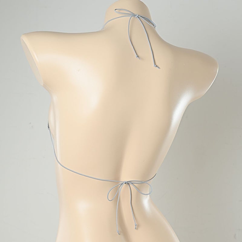 グラビアのマイクロ三角ブラ コットン素材〈グレー〉