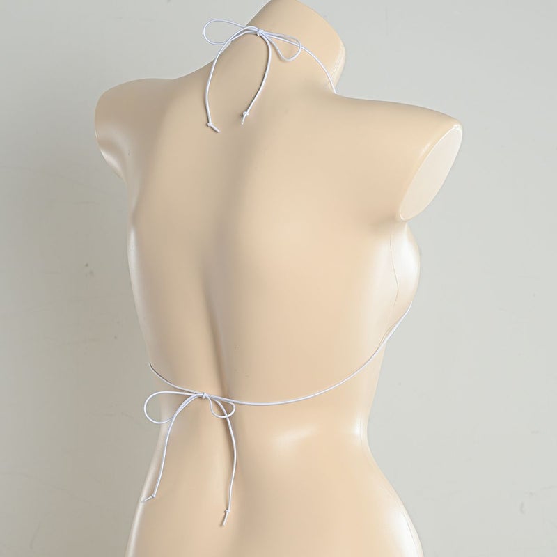 グラビアのマイクロ三角ブラ コットン素材〈白〉