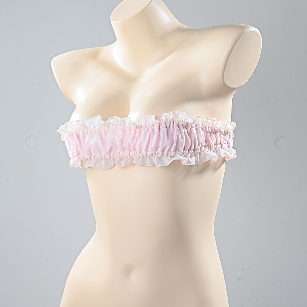 ナローシフォン チューブトップブラ〈ピンク〉