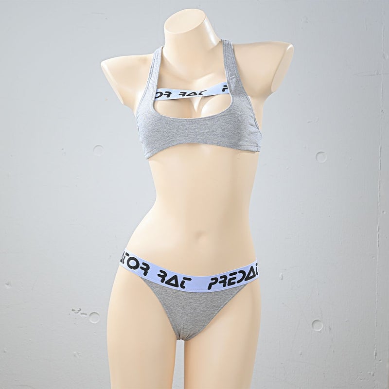 プレデターラットスタイルロゴスポーツTバックパンツ〈グレー〉