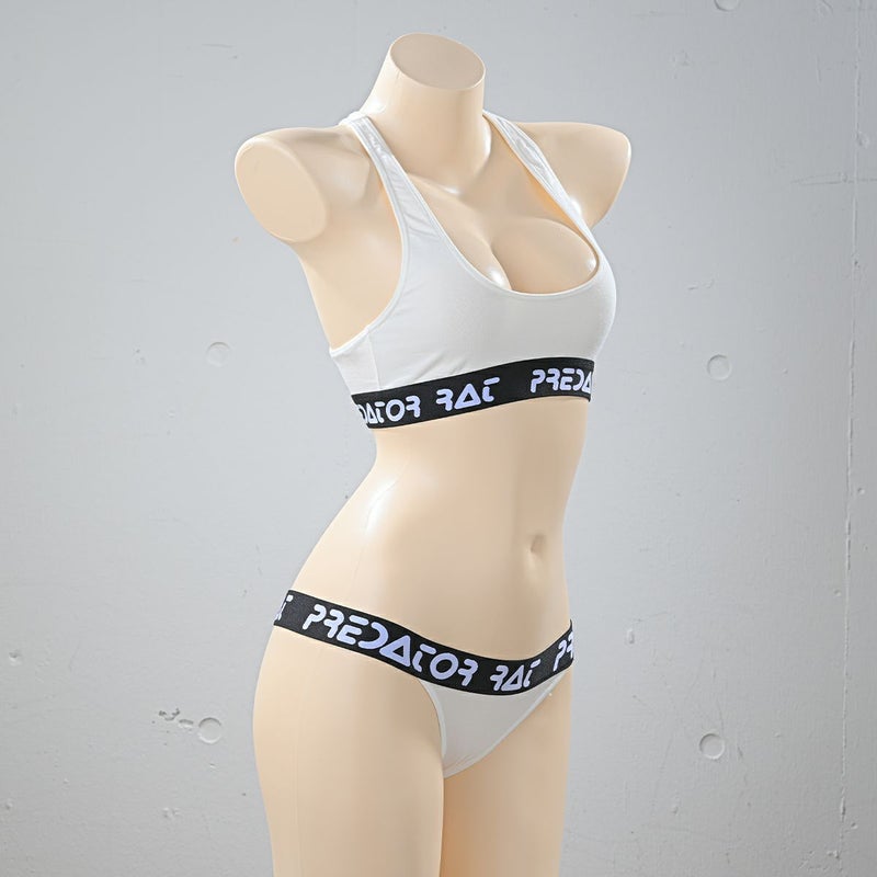 プレデターラットスタイルロゴスポーツブラ〈白〉